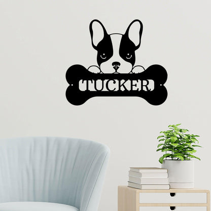 French Bulldog Custom Name Metal Art Wall Sign - Mallard Moon Gift Shop