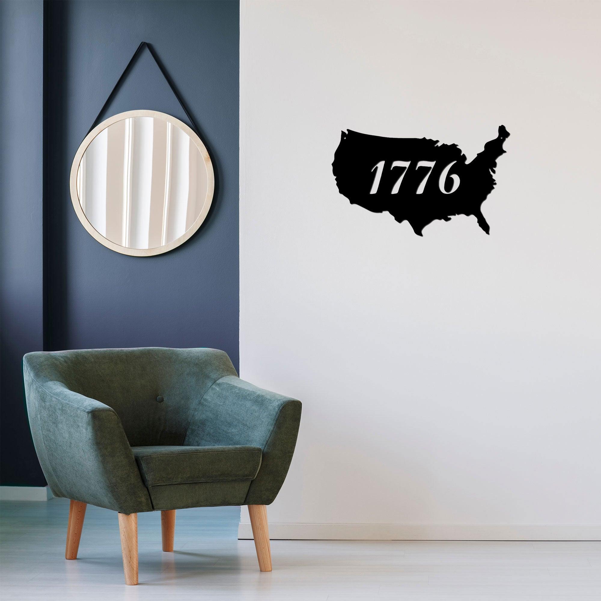 Patriotic Gift 1776 Metal Art Steel Wall Sign - Mallard Moon Gift Shop