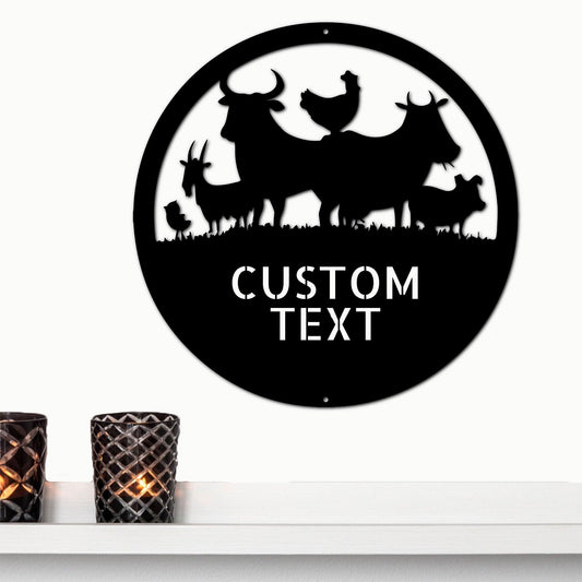 Farm Animals Custom Text Indoor Outdoor Steel Wall Sign Metal Art Home Decor - Mallard Moon Gift Shop