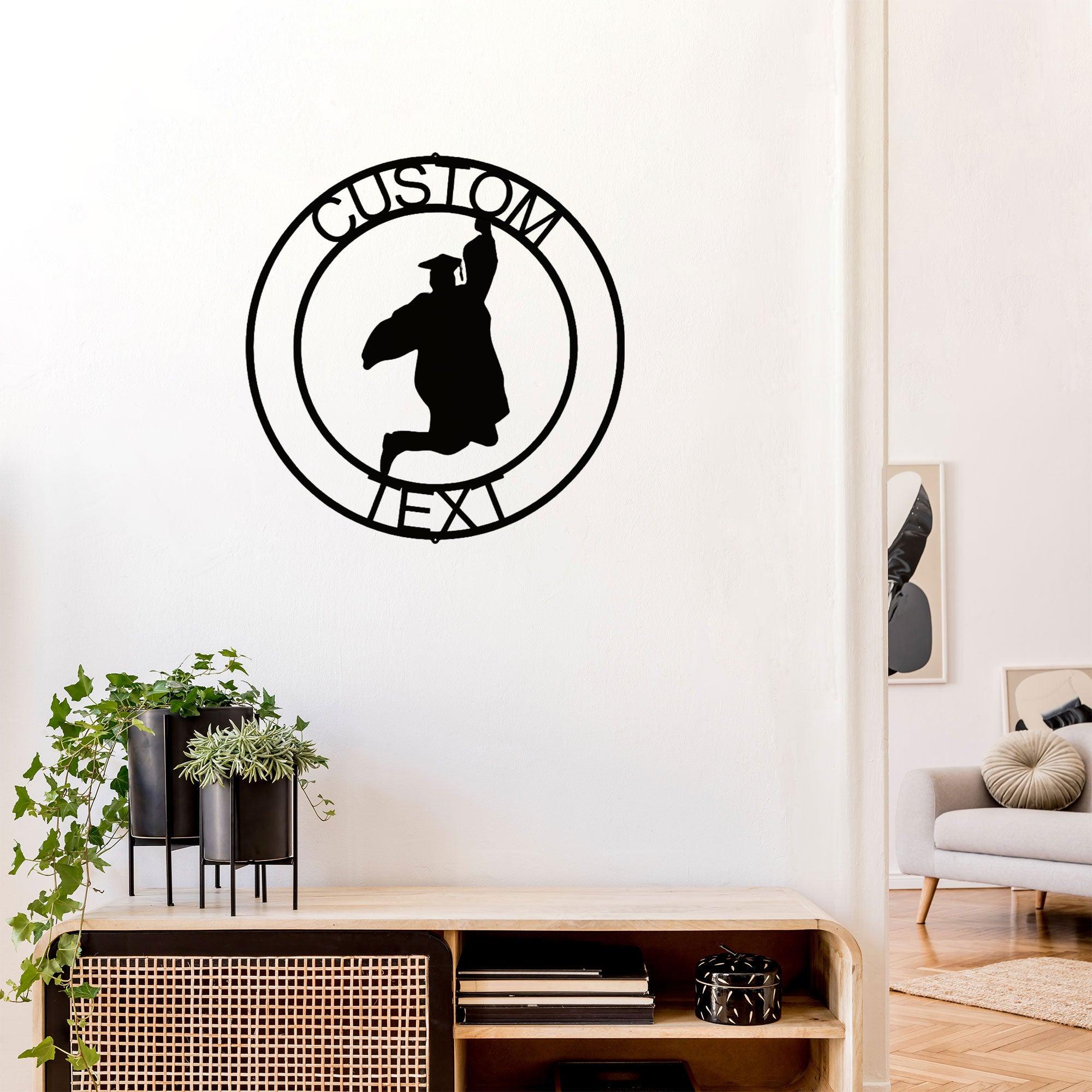 Male Graduate Custom Name Metal Art Wall Sign - Mallard Moon Gift Shop