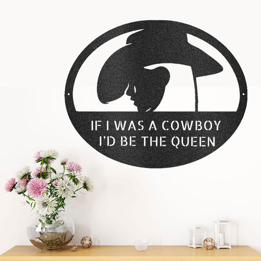 Custom Cowgirl Metal Art Wall Sign - Mallard Moon Gift Shop
