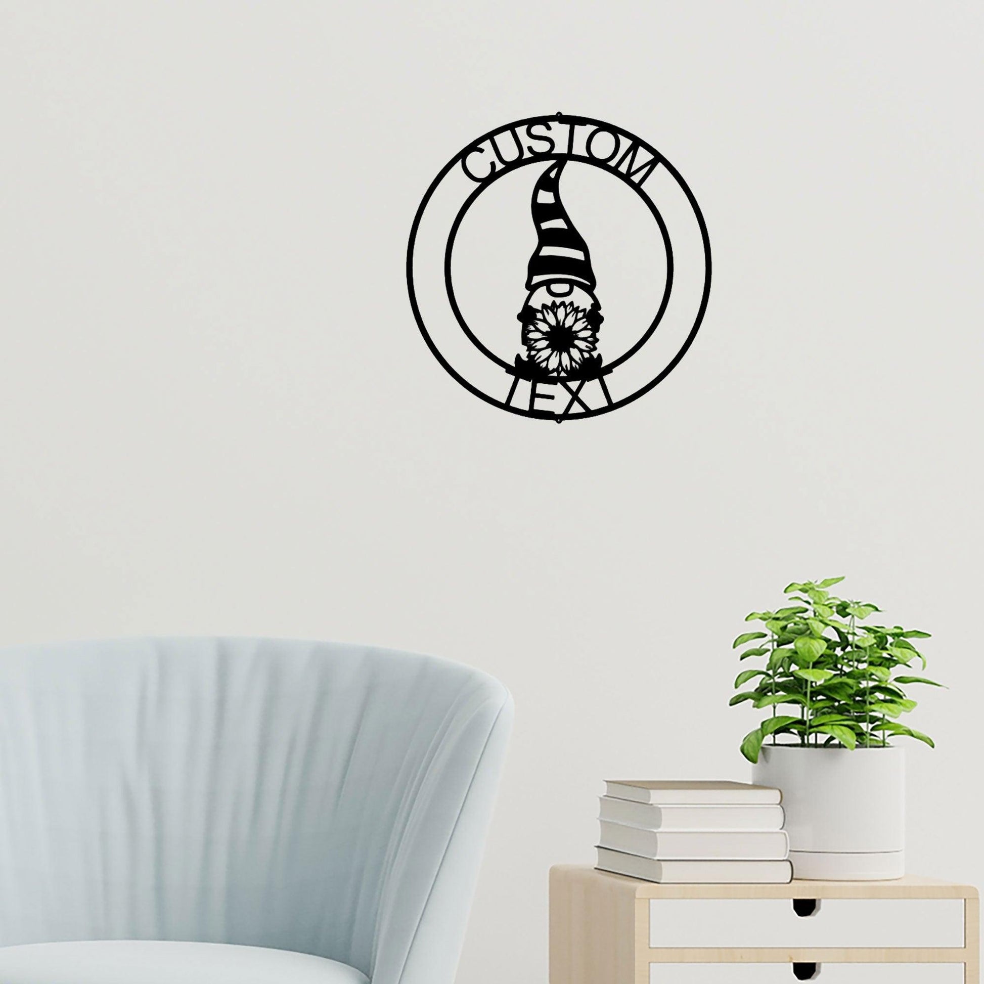 Spring Gnome Custom Name Metal Art Wall Sign Home Decor - Mallard Moon Gift Shop