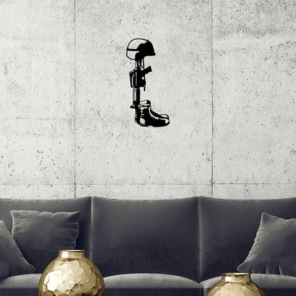 Fallen Soldier Memorial Metal Art Wall Sign - Mallard Moon Gift Shop