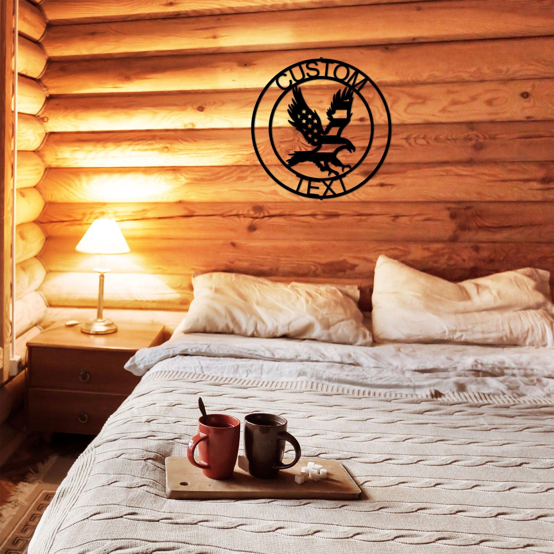 Eagle Personalized Patriotic Metal Art Wall Sign - Mallard Moon Gift Shop