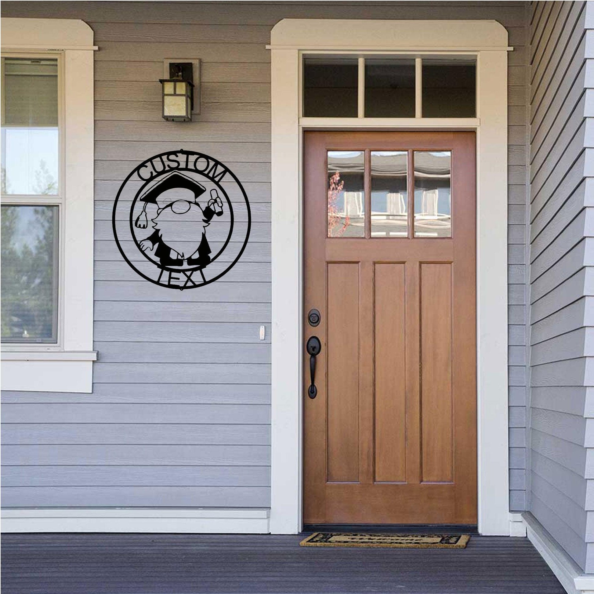 Gnome Graduate Custom Name Metal Art Wall Sign Home Decor - Mallard Moon Gift Shop