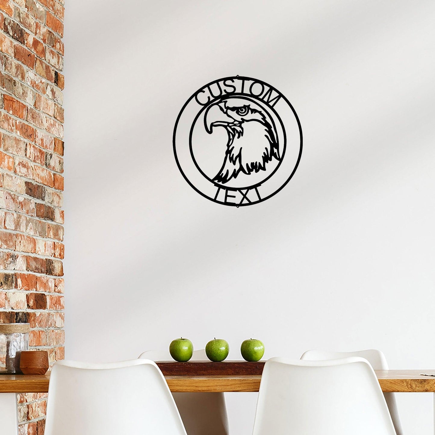 Bald Eagle Head Custom Name Metal Art Wall Sign - Mallard Moon Gift Shop