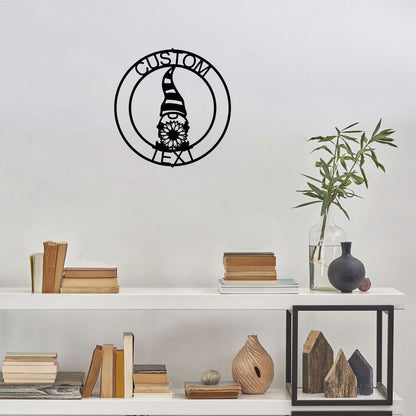 Spring Gnome Custom Name Metal Art Wall Sign Home Decor - Mallard Moon Gift Shop