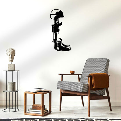 Fallen Soldier Memorial Metal Art Wall Sign - Mallard Moon Gift Shop