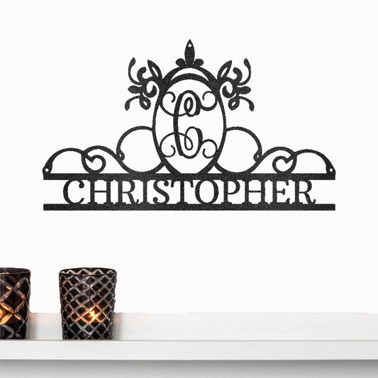 Initial and Name Custom Steel Wall Sign Metal Art - Mallard Moon Gift Shop