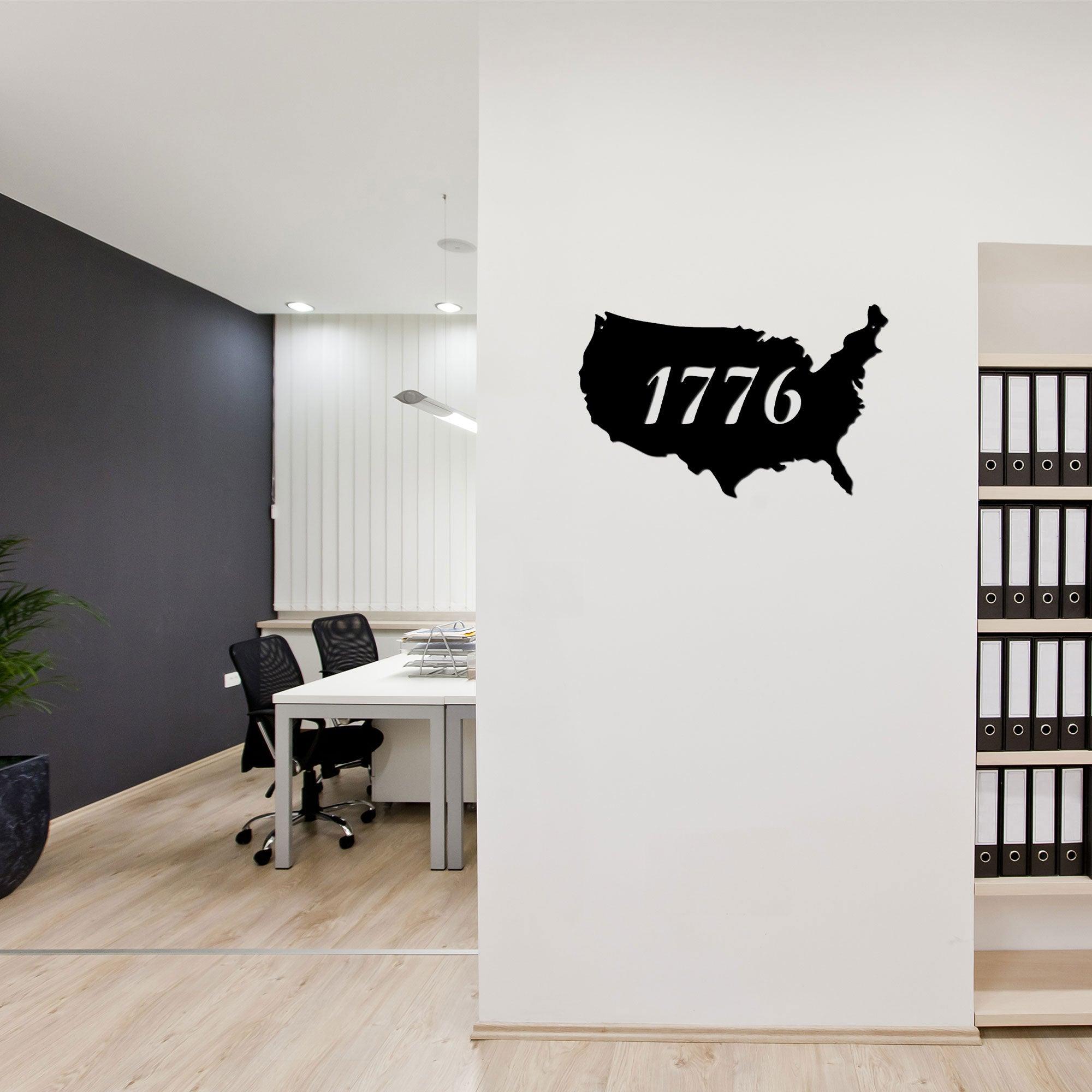 Patriotic Gift 1776 Metal Art Steel Wall Sign - Mallard Moon Gift Shop