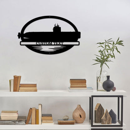 Navy Battleship USS Sargo Submarine Silhouette Custom Metal Art Wall Sign - Mallard Moon Gift Shop