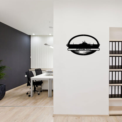 Navy Battleship USS Wasp Silhouette Custom Metal Art Wall Sign - Mallard Moon Gift Shop