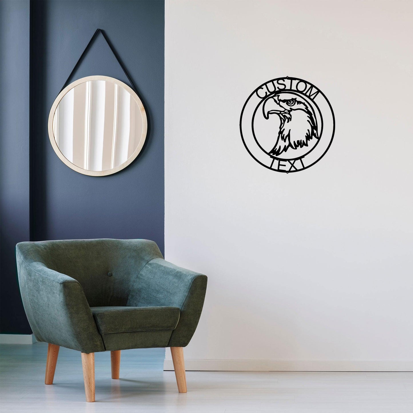 Bald Eagle Head Custom Name Metal Art Wall Sign - Mallard Moon Gift Shop