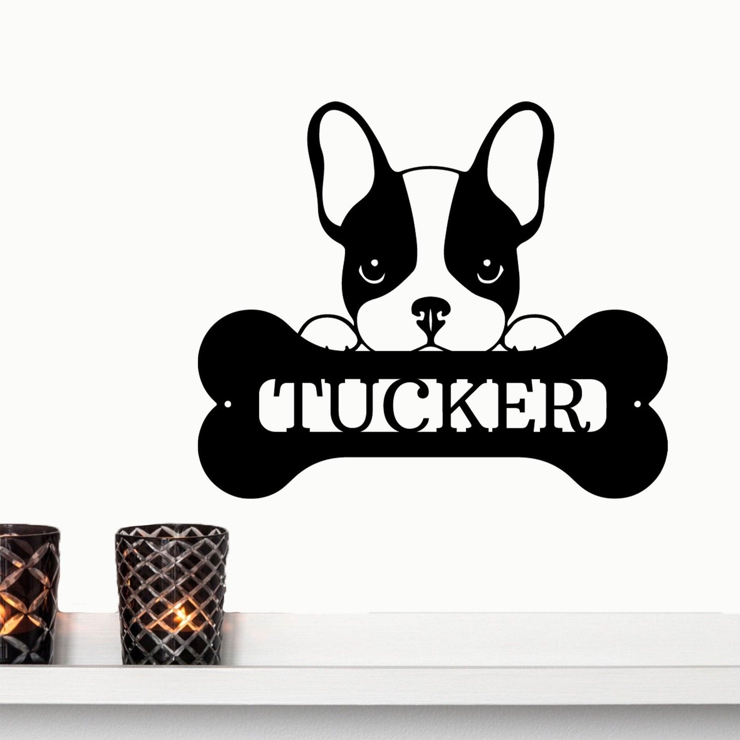 French Bulldog Custom Name Metal Art Wall Sign - Mallard Moon Gift Shop