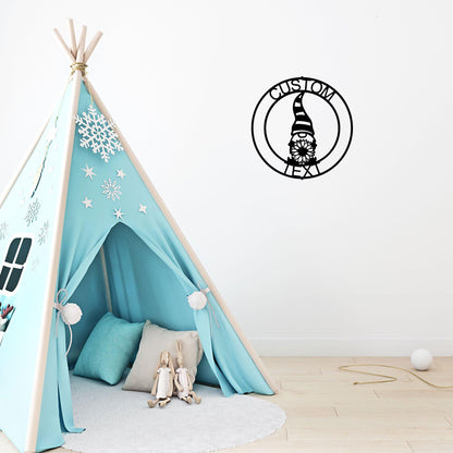 Spring Gnome Custom Name Metal Art Wall Sign Home Decor - Mallard Moon Gift Shop