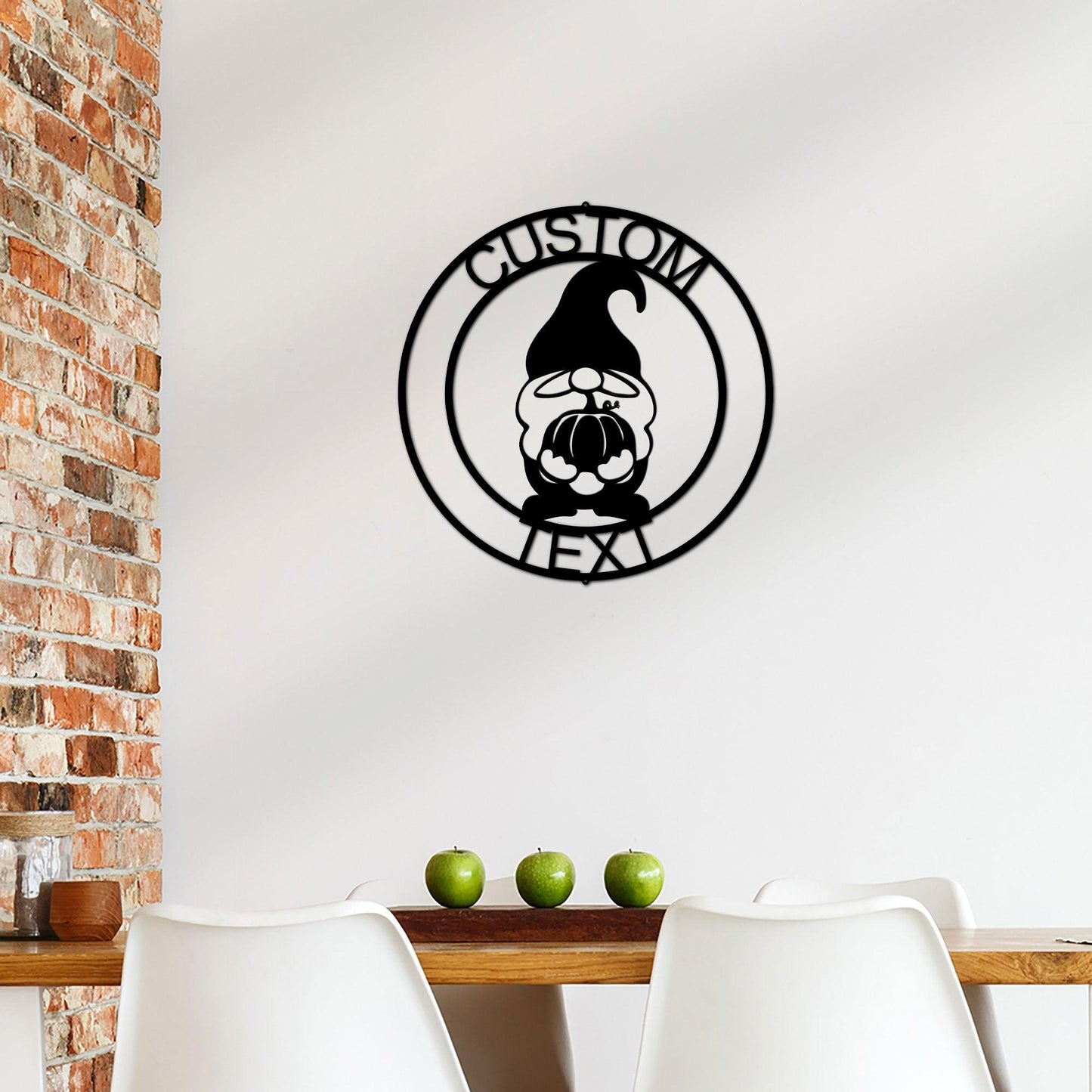 Thanksgiving Gnome Custom Name Metal Art Wall Sign Home Decor - Mallard Moon Gift Shop