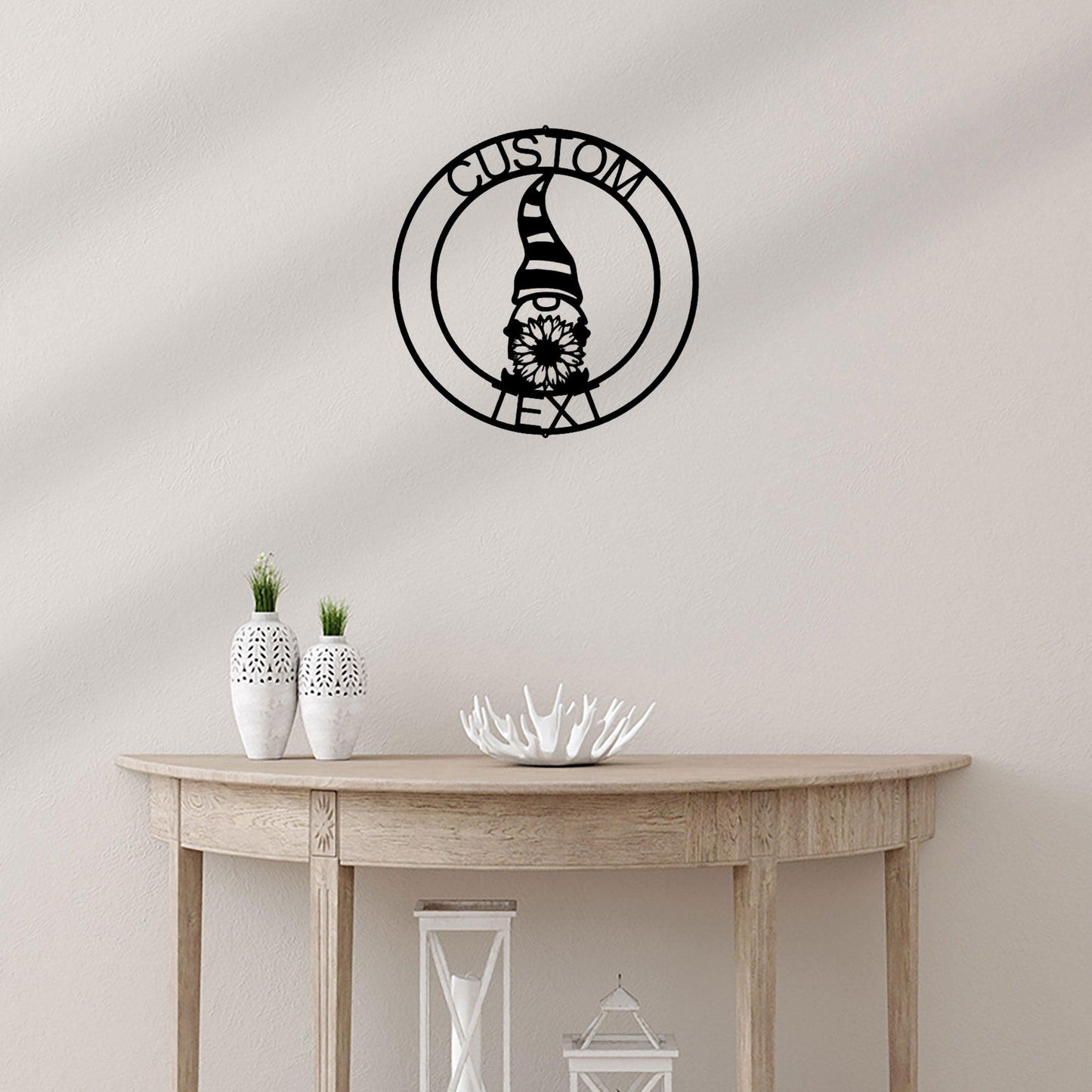 Spring Gnome Custom Name Metal Art Wall Sign Home Decor - Mallard Moon Gift Shop