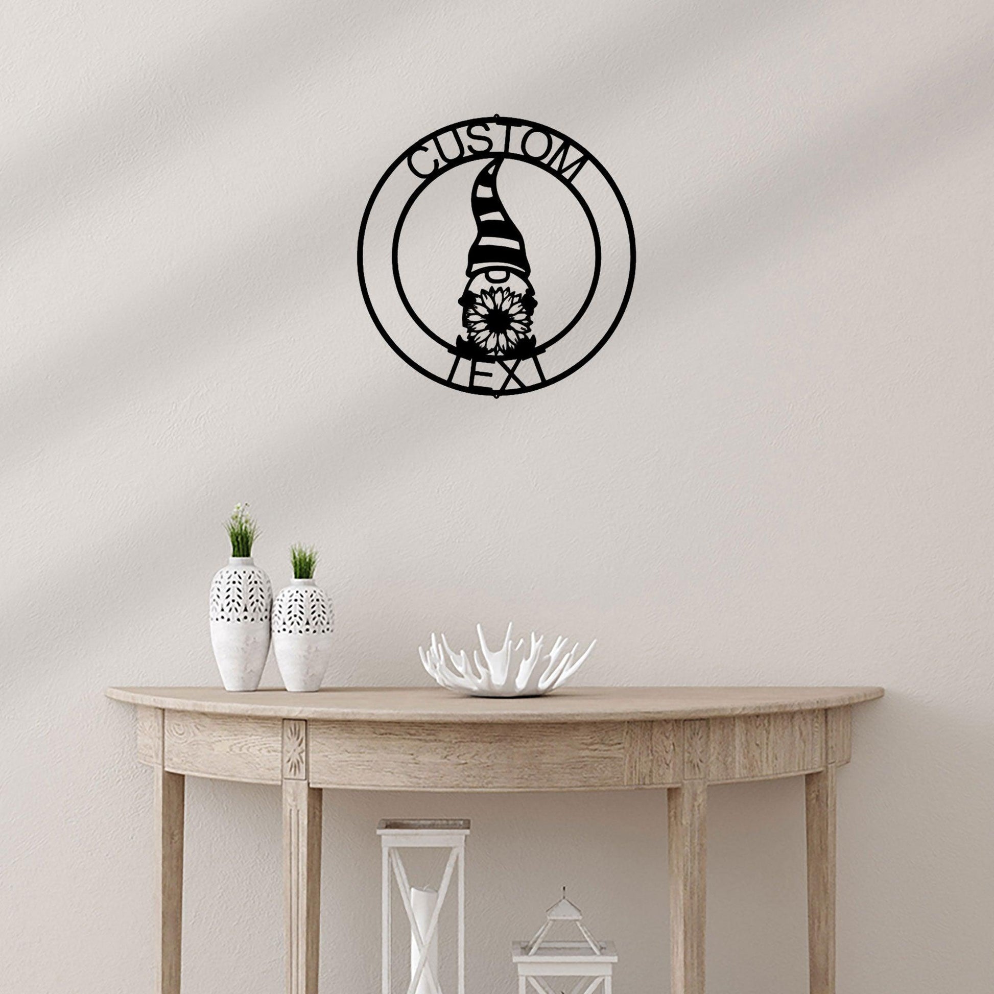 Spring Gnome Custom Name Metal Art Wall Sign Home Decor - Mallard Moon Gift Shop