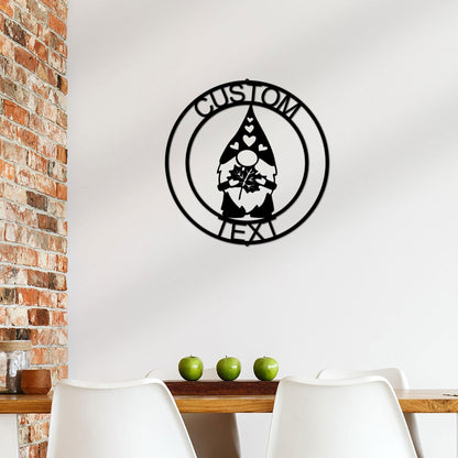 Fall Gnome Custom Name Metal Art Wall Sign Home Decor - Mallard Moon Gift Shop
