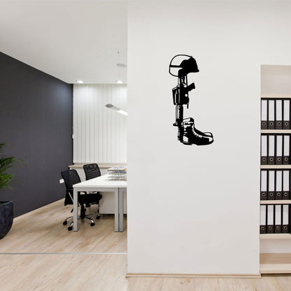 Fallen Soldier Memorial Metal Art Wall Sign - Mallard Moon Gift Shop