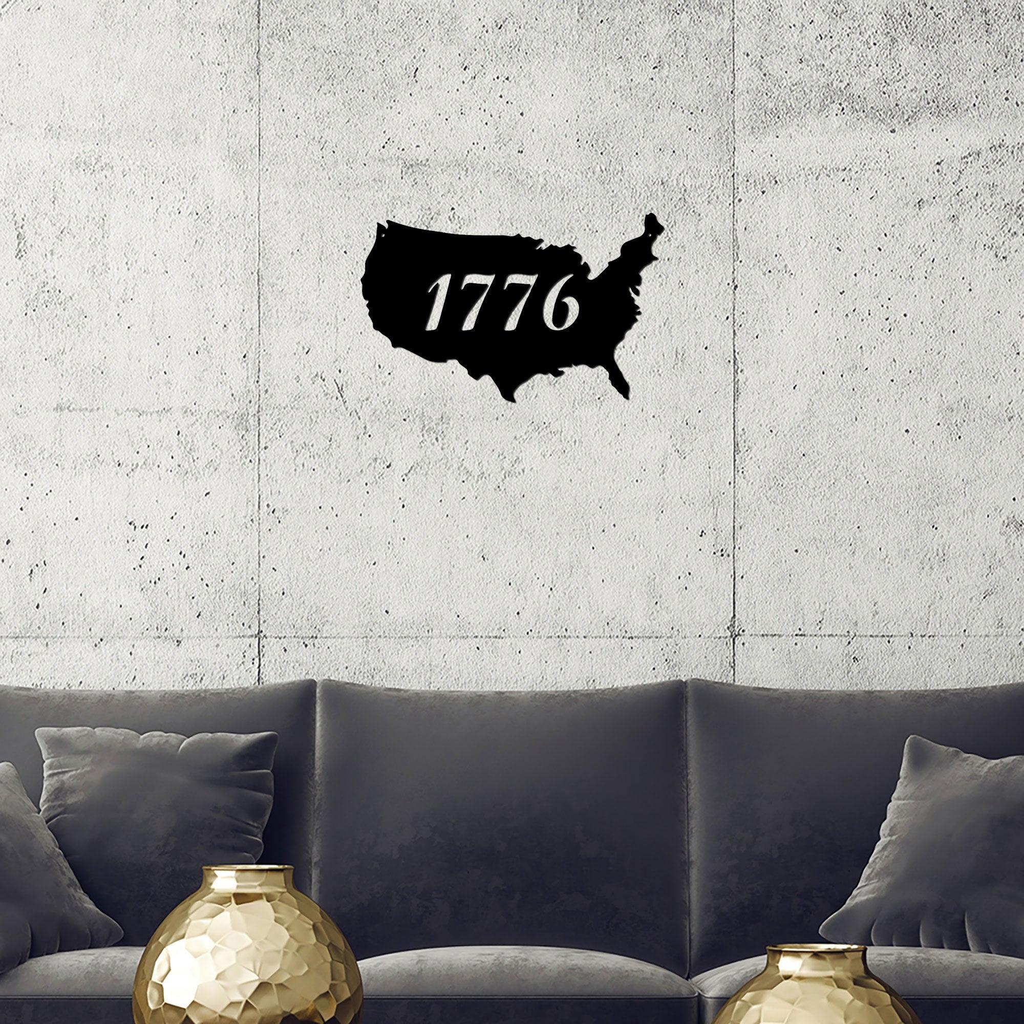 Patriotic Gift 1776 Metal Art Steel Wall Sign - Mallard Moon Gift Shop