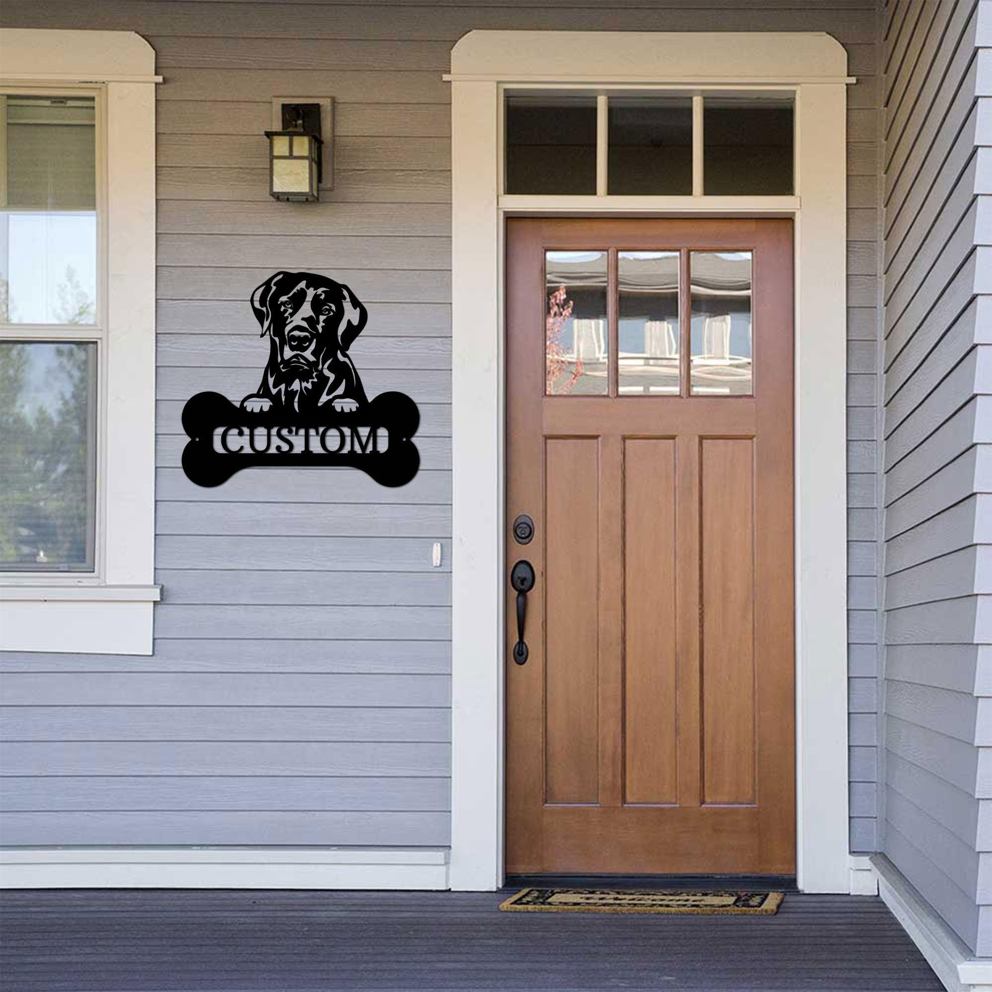 Labrador Retriever Dog Custom Name Metal Art Wall Sign - Mallard Moon Gift Shop