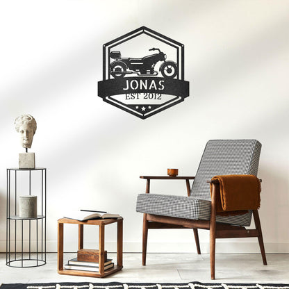 Motorcycle Custom Name Metal Wall Art Sign - Mallard Moon Gift Shop