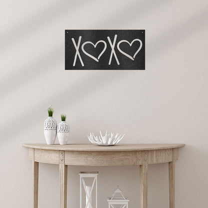 XOXO Hugs and Kisses Indoor Outdoor Steel Wall Sign - Mallard Moon Gift Shop