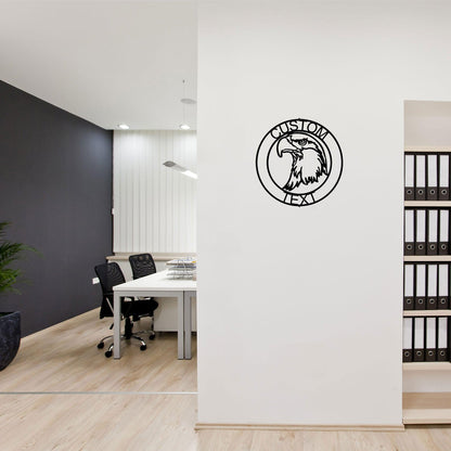 Bald Eagle Head Custom Name Metal Art Wall Sign - Mallard Moon Gift Shop