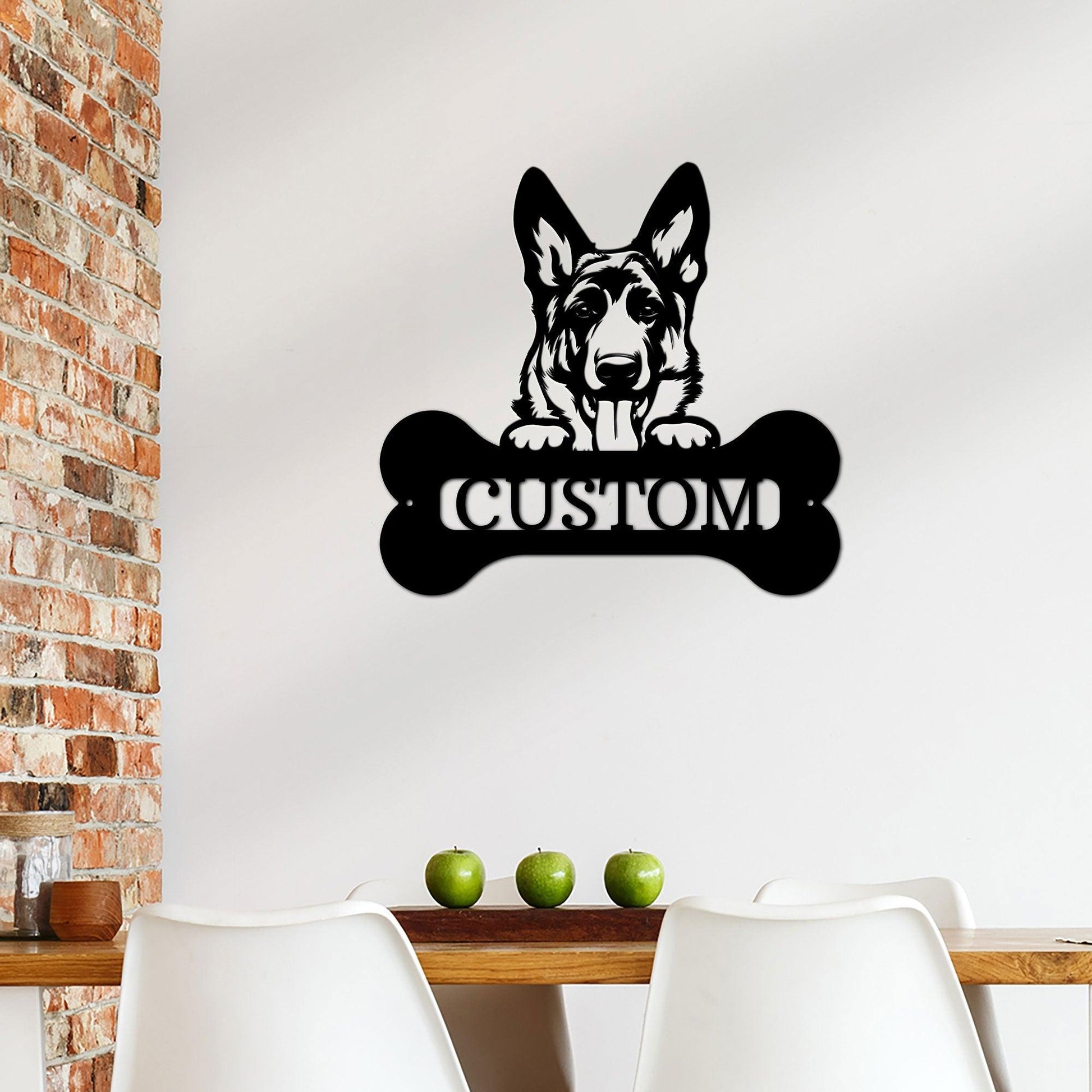 German Sheperd Custom Name Metal Art Wall Sign - Mallard Moon Gift Shop