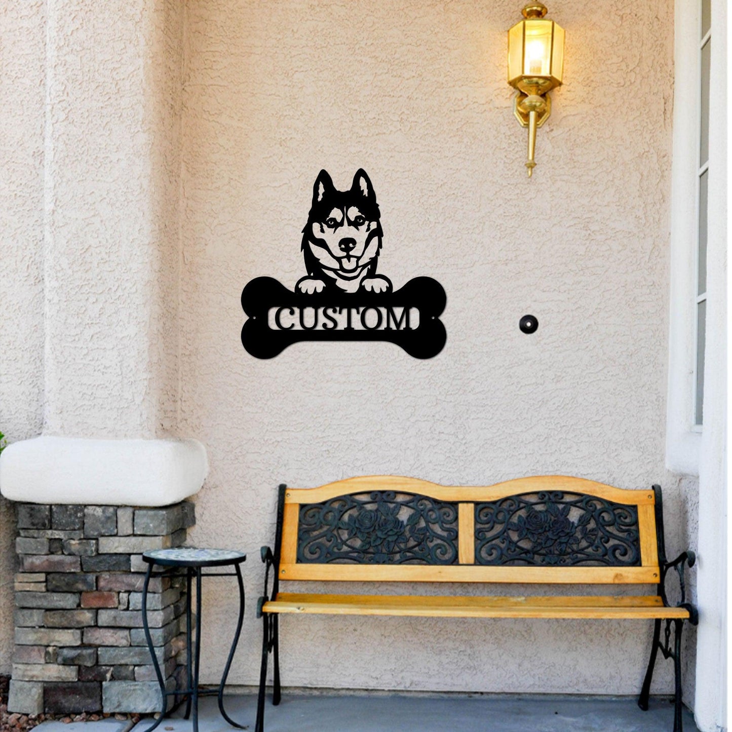 Siberian Husky Dog Custom Name Metal Art Wall Sign - Mallard Moon Gift Shop