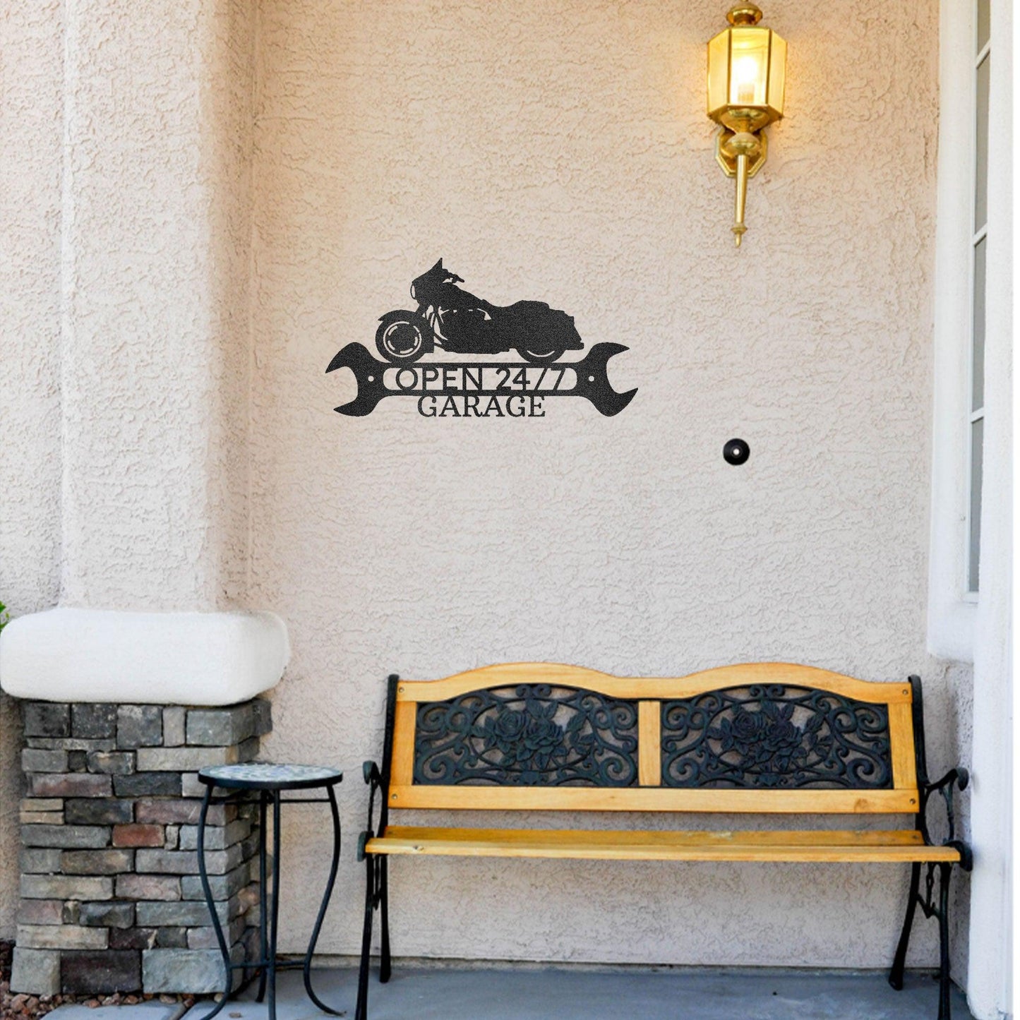 Street Glide Shop Monogram Personalized Motorcycle Indoor Outdoor Steel Wall Sign Art - Mallard Moon Gift Shop