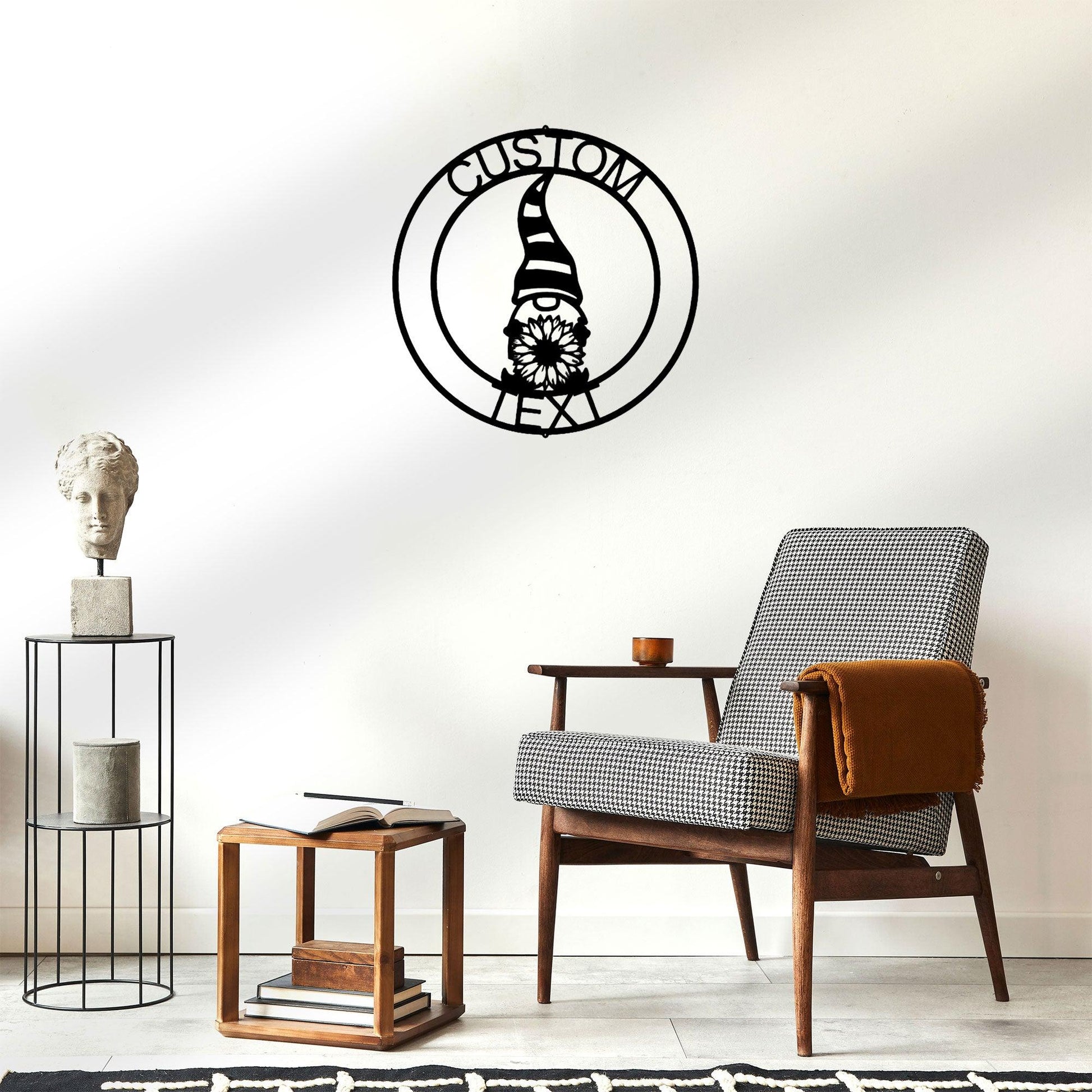 Spring Gnome Custom Name Metal Art Wall Sign Home Decor - Mallard Moon Gift Shop