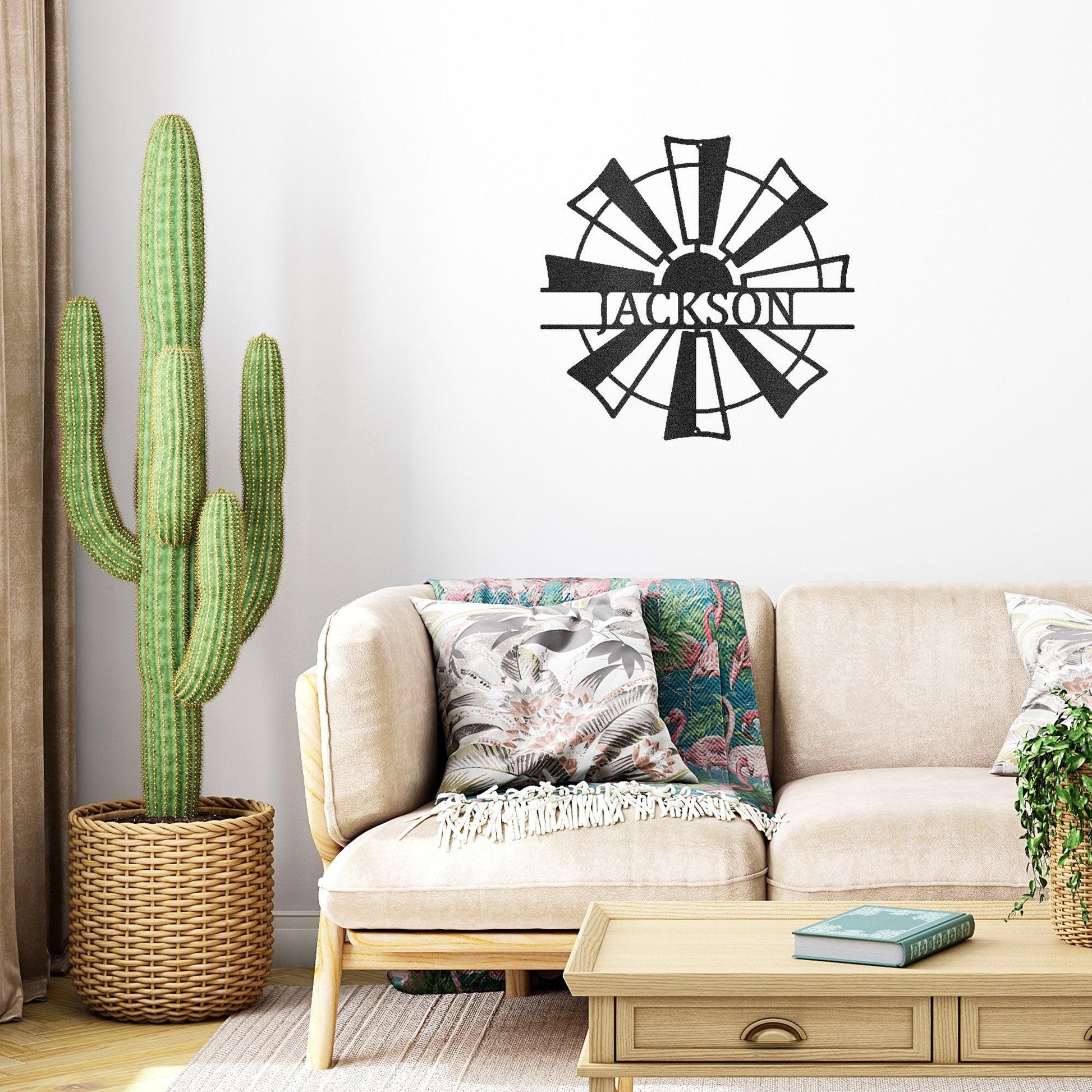 Windmill Cutom Metal Art Rustic Farmhouse - Mallard Moon Gift Shop