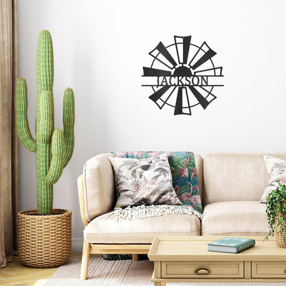 Windmill Cutom Metal Art Rustic Farmhouse - Mallard Moon Gift Shop