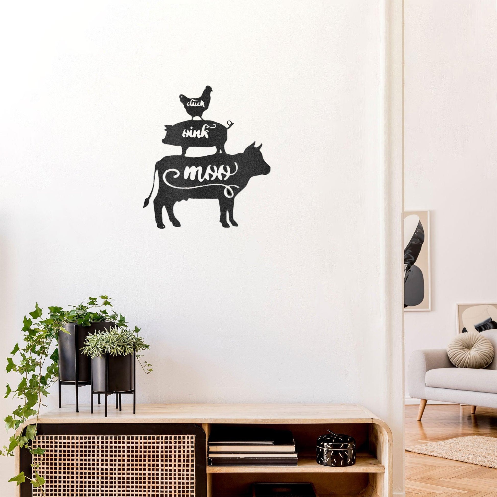 Farm Animals Indoor Outdoor Steel Wall Sign Rustic Farmhouse Home Decor - Mallard Moon Gift Shop