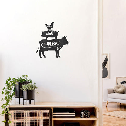 Farm Animals Indoor Outdoor Steel Wall Sign Rustic Farmhouse Home Decor - Mallard Moon Gift Shop