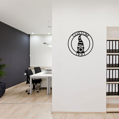 Spring Gnome Custom Name Metal Art Wall Sign Home Decor - Mallard Moon Gift Shop