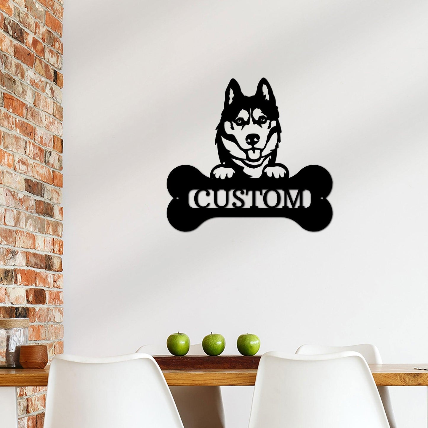 Siberian Husky Dog Custom Name Metal Art Wall Sign - Mallard Moon Gift Shop