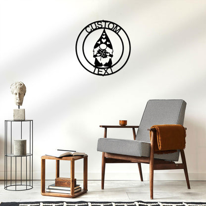 Fall Gnome Custom Name Metal Art Wall Sign Home Decor - Mallard Moon Gift Shop