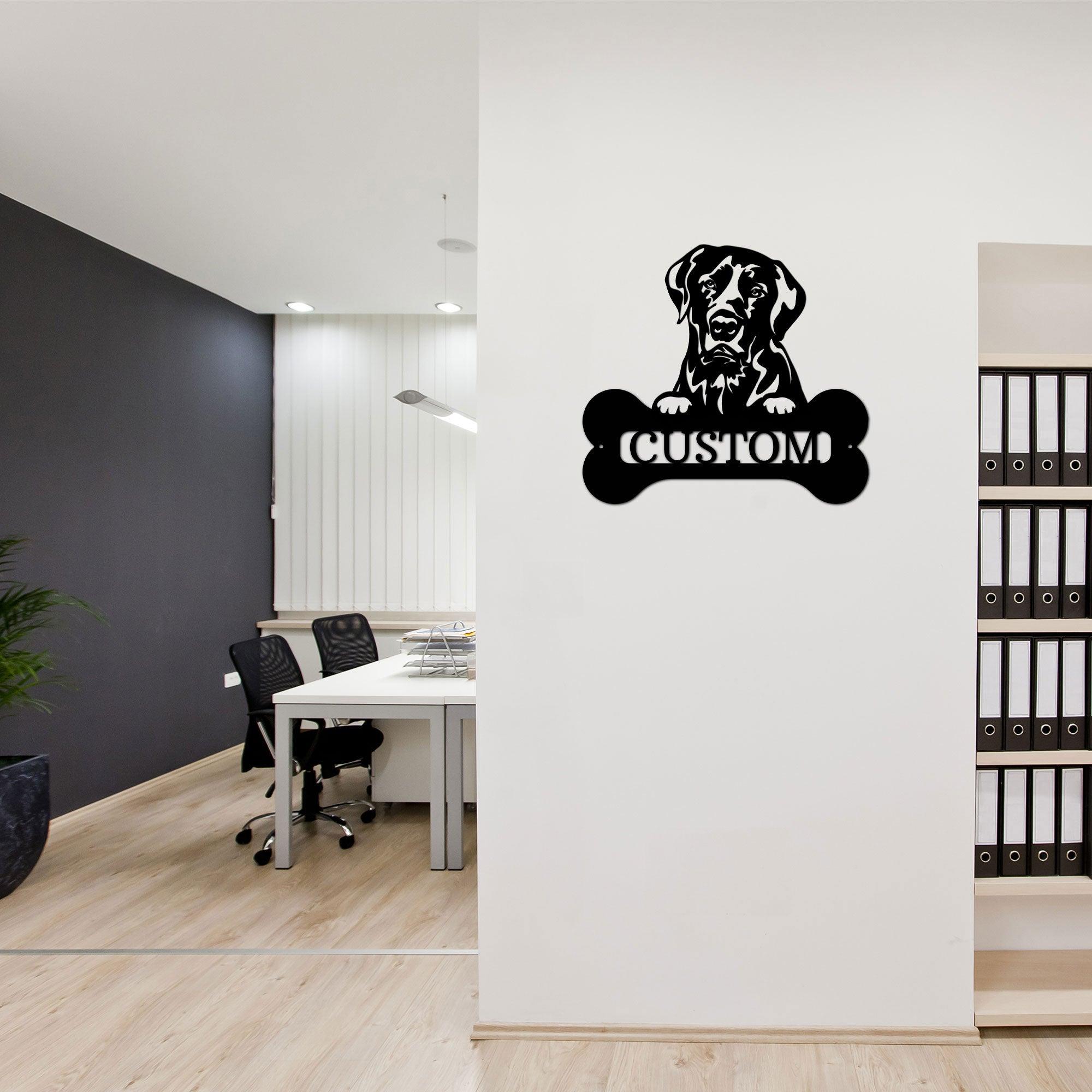 Labrador Retriever Dog Custom Name Metal Art Wall Sign - Mallard Moon Gift Shop