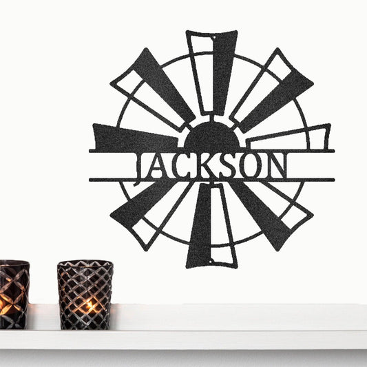 Windmill Cutom Metal Art Rustic Farmhouse - Mallard Moon Gift Shop