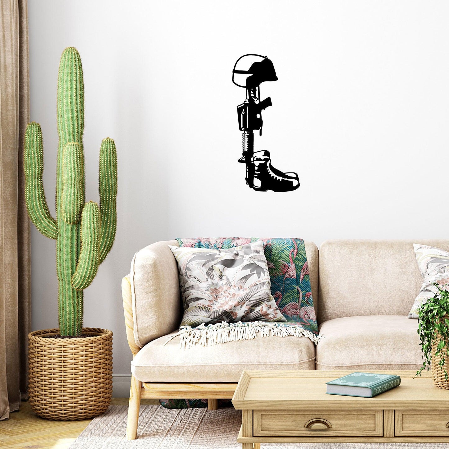 Fallen Soldier Memorial Metal Art Wall Sign - Mallard Moon Gift Shop