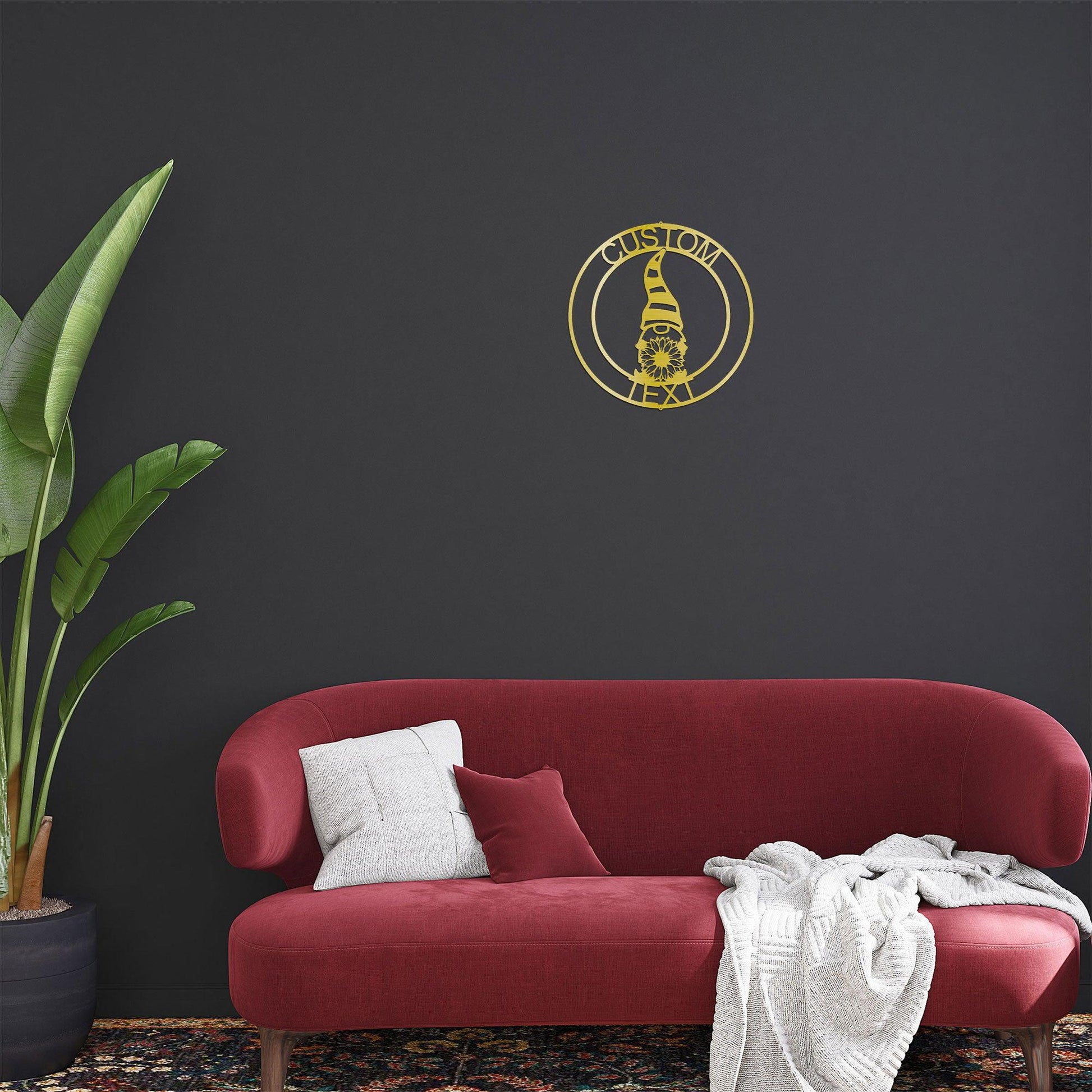 Spring Gnome Custom Name Metal Art Wall Sign Home Decor - Mallard Moon Gift Shop