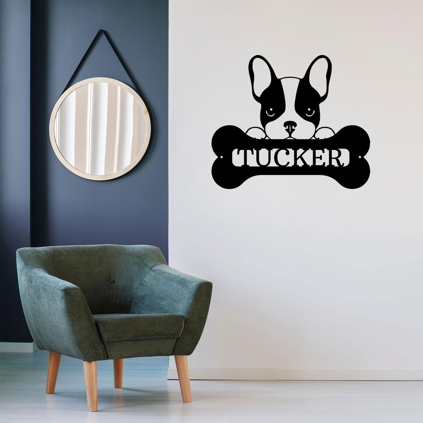 French Bulldog Custom Name Metal Art Wall Sign - Mallard Moon Gift Shop