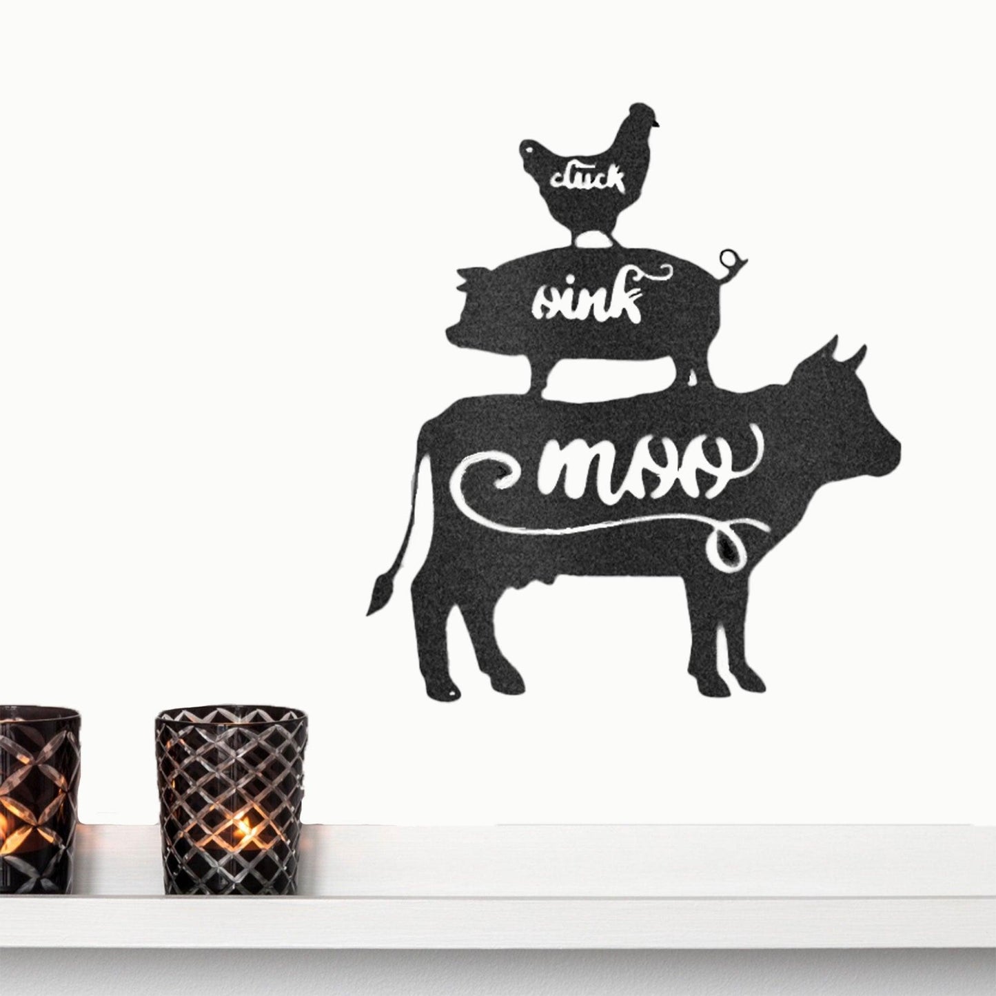 Farm Animals Indoor Outdoor Steel Wall Sign Rustic Farmhouse Home Decor - Mallard Moon Gift Shop