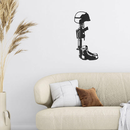 Fallen Soldier Memorial Metal Art Wall Sign - Mallard Moon Gift Shop