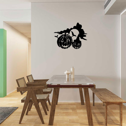 Spooky Halloween Pumpkins Metal Wall Art Sign - Mallard Moon Gift Shop