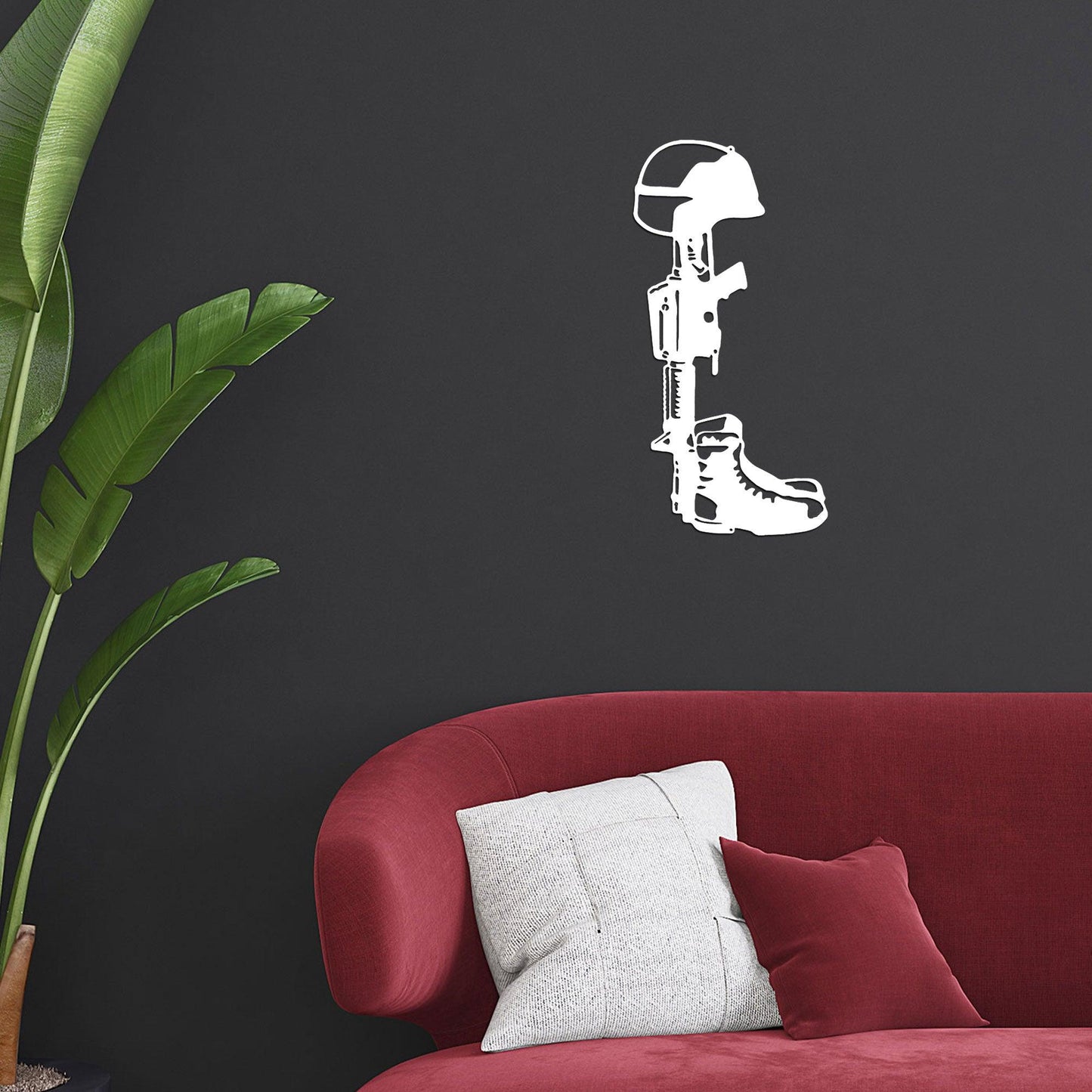 Fallen Soldier Memorial Metal Art Wall Sign - Mallard Moon Gift Shop