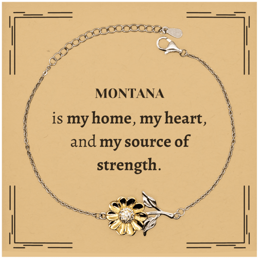 Montana is my home Gifts, Lovely Montana Birthday Christmas Sunflower Bracelet For People from Montana, Men, Women, Friends - Mallard Moon Gift Shop